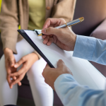 client getting hair loss consultation in atlanta